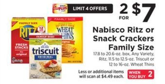 ShopRite Ritz or snack crackers family size offer