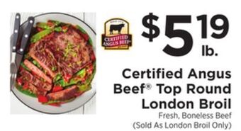 ShopRite Top round london broil offer