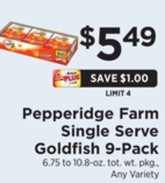 ShopRite Single serve goldfish 9-pack offer