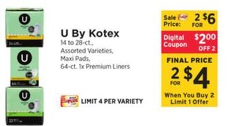 ShopRite U by kotex offer