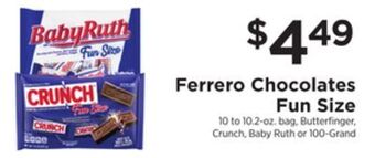 ShopRite Chocolates fun size offer