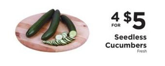 ShopRite Seedless cucumbers offer