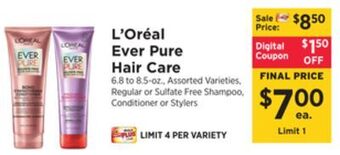 ShopRite Ever pure hair care offer