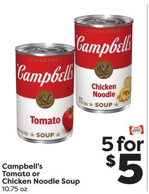 Weis Markets Campbell's tomato or chicken noodle soup offer