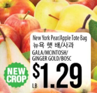 Hmart New york pear/apple tote bag offer