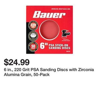 Harbor Freight Tools 6 in., 220 grit psa sanding discs with zirconia alumina grain, 50-pack offer