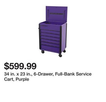 Harbor Freight Tools 34 in. x 23 in., 6-drawer, full-bank service cart, purple offer