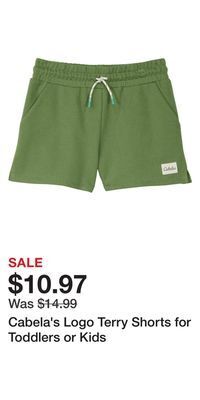Cabela's Cabela's logo terry shorts for toddlers or kids offer