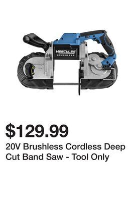 Harbor Freight Tools 20v brushless cordless deep cut band saw - tool only offer