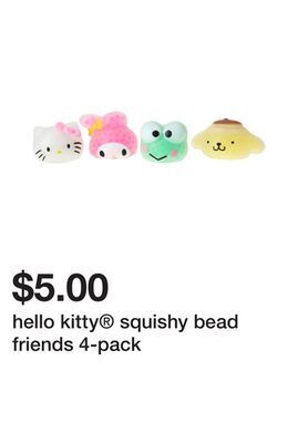 Five Below Hello kitty squishy bead friends 4-pack offer