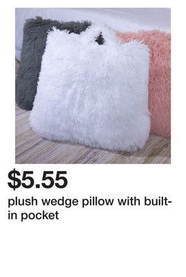 Five Below Plush wedge pillow with built-in pocket offer
