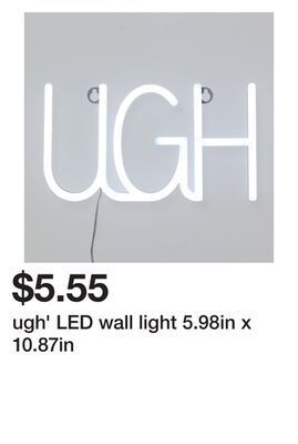Five Below Ugh' led wall light 5.98in x 10.87in offer