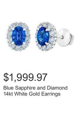Costco Blue sapphire and diamond 14kt white gold earrings offer