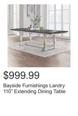 Costco Bayside furnishings landry 110 extending dining table offer