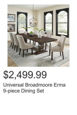Costco Universal broadmoore erma 9-piece dining set offer