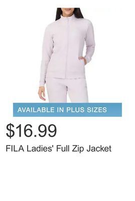 Costco Fila ladies' full zip jacket offer