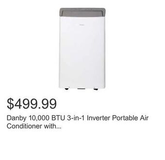 Costco Danby 10,000 btu 3-in-1 inverter portable air conditioner with dehumidifier and fan function offer