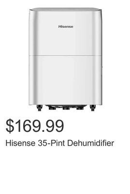 Costco Hisense 35-pint dehumidifier offer