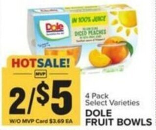 Food Lion Dole Fruit Bowls offer