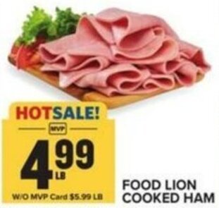 Food Lion FOOD LION COOKED HAM offer
