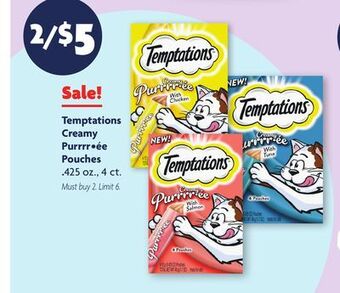 Family Dollar Temptations creamy purrrr • ée pouches offer