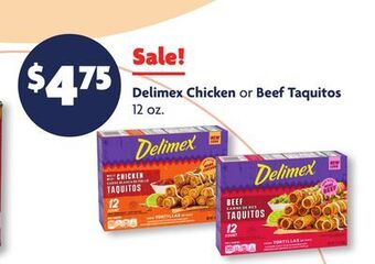 Family Dollar Delimex chicken or beef taquitos offer