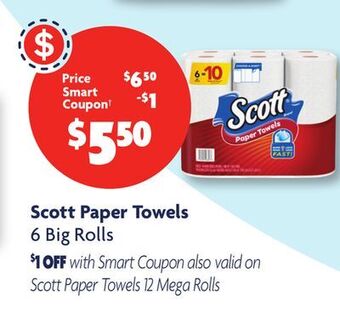 Family Dollar Scott paper towels offer
