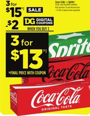 Dollar General Coca-cola or sprite offer