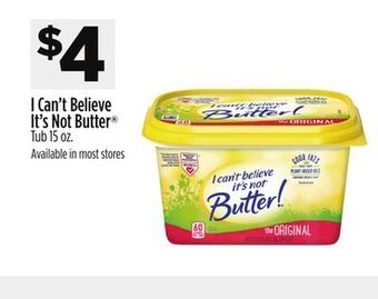 Dollar General I can't believe it's not butter tub offer