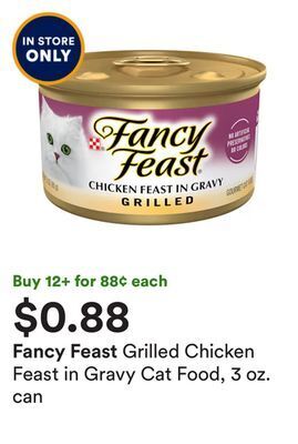 Petco Grilled chicken feast in gravy cat food, 3 oz. can offer