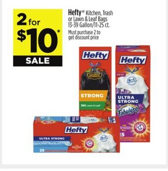 Dollar General Hefty kitchen, trash or lawn & leaf bags offer
