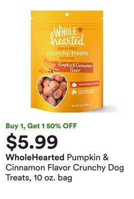 Petco Pumpkin & cinnamon flavor crunchy dog treats, 10 oz. bag offer