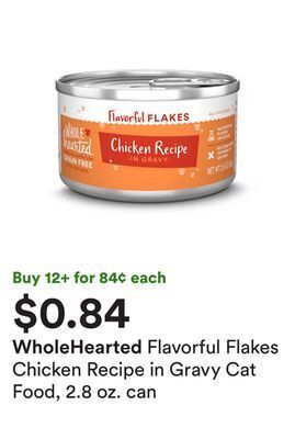 Petco Flavorful flakes chicken recipe in gravy cat food, 2.8 oz. can offer