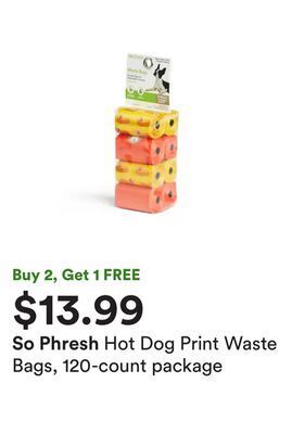 Petco Hot dog print waste bags, 120-count package offer