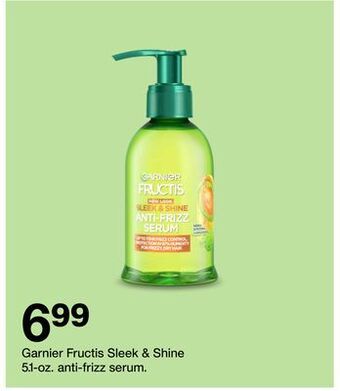 Target Garnier fructis sleek & shine 5.1-oz. anti frizz serum offer