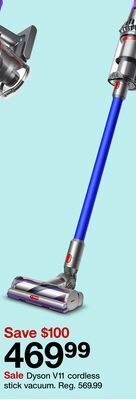 Target Dyson v11 cordless stick vacuum offer