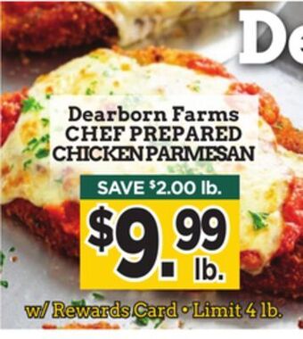 Dearborn Market Dearborn farms chef prepared chicken parmesan offer