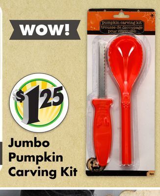 Dollar Tree Jumbo pumpkin carving kit offer