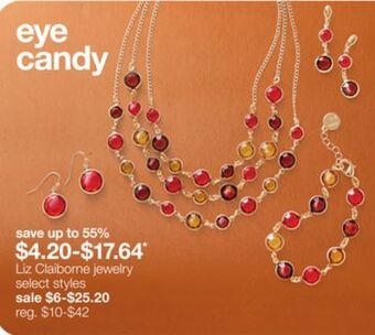 JC Penney Liz claiborne jewelry offer