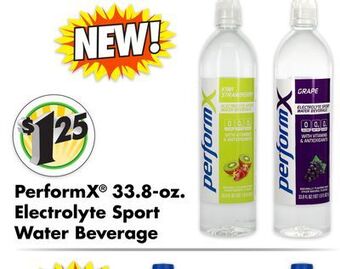 Dollar Tree Performx 33.8-oz. electrolyte sport water beverage offer