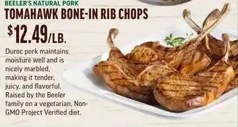 Central Market Beeler's Natural Pork Tomahawk Bone-in Rib Chops offer