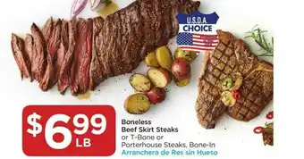 Food 4 Less Boneless Beef Skirt Steaks Or T-bone Or Porterhouse Steaks, Bone-in offer