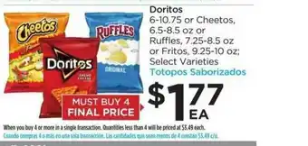 Food 4 Less Doritos Or Cheetos Or Ruffles Or Fritos offer