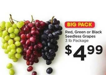Food 4 Less Red, Green Or Black Seedless Grapes offer