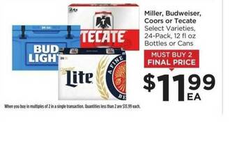 Food 4 Less Miller, Budweiser, Coors Or Tecate offer