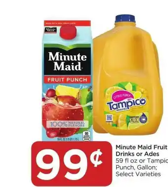 Food 4 Less Minute Maid Fruit Drinks Or Ades Or Tampic Punch, Gallon offer
