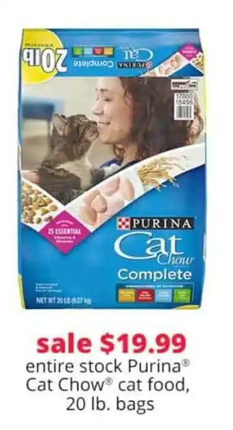 Pet Smart Purina Cat Chow Cat Food, 20 Lb. Bags offer
