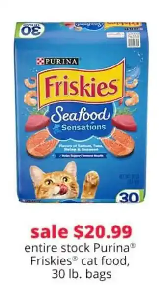 Pet Smart Purina Friskies Cat Food, 30 Lb. Bags offer