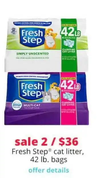 Pet Smart Fresh Step Cat Litter, 42 Lb. Bags offer