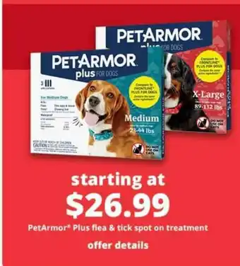 Pet Smart Petarmor Plus Flea & Tick Spot On Treatment offer